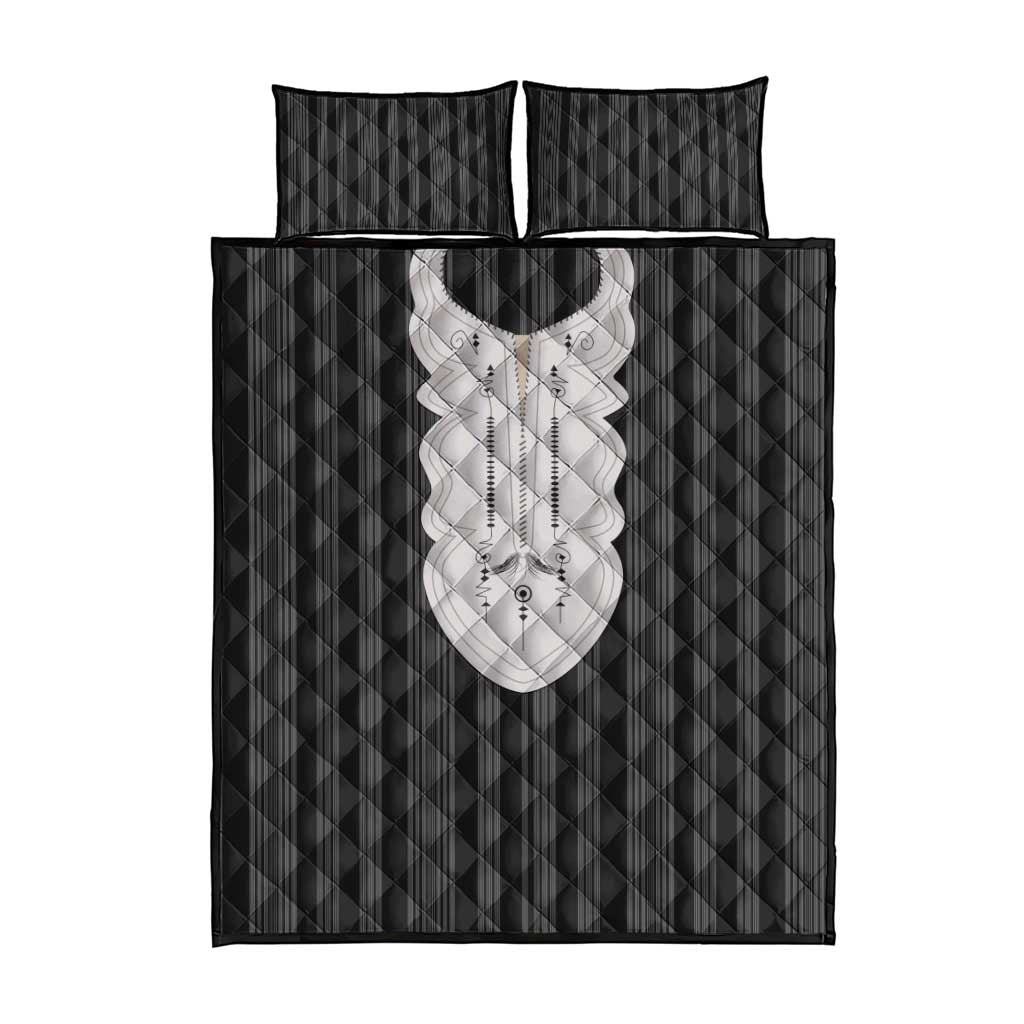 Liberia Black Kpelle Traditional Pattern Quilt Bed Set - Wonder Print Shop