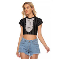 Liberia Black Kpelle Traditional Pattern Raglan Cropped T Shirt - Wonder Print Shop