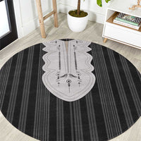 Liberia Black Kpelle Traditional Pattern Round Carpet - Wonder Print Shop