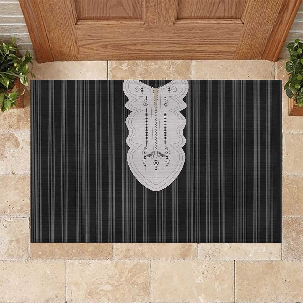 Liberia Black Kpelle Traditional Pattern Rubber Doormat - Wonder Print Shop