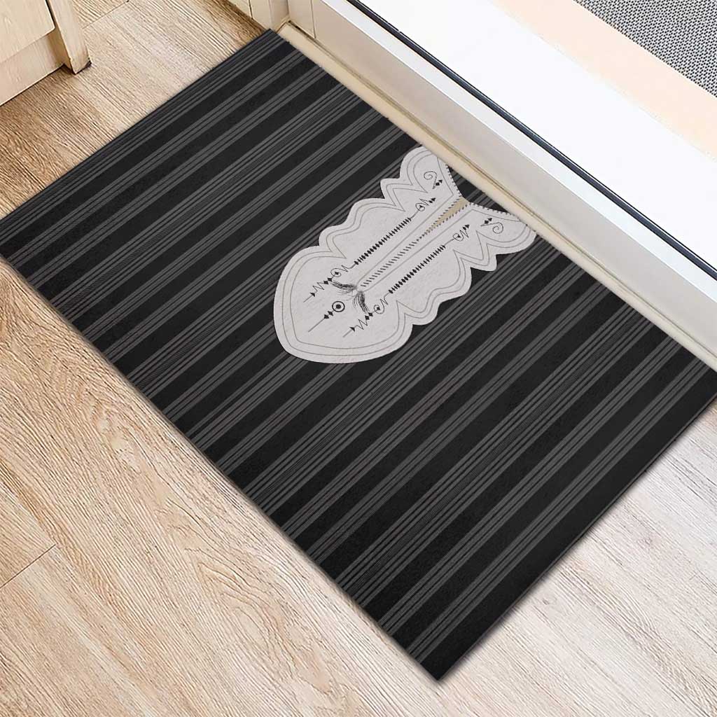 Liberia Black Kpelle Traditional Pattern Rubber Doormat - Wonder Print Shop