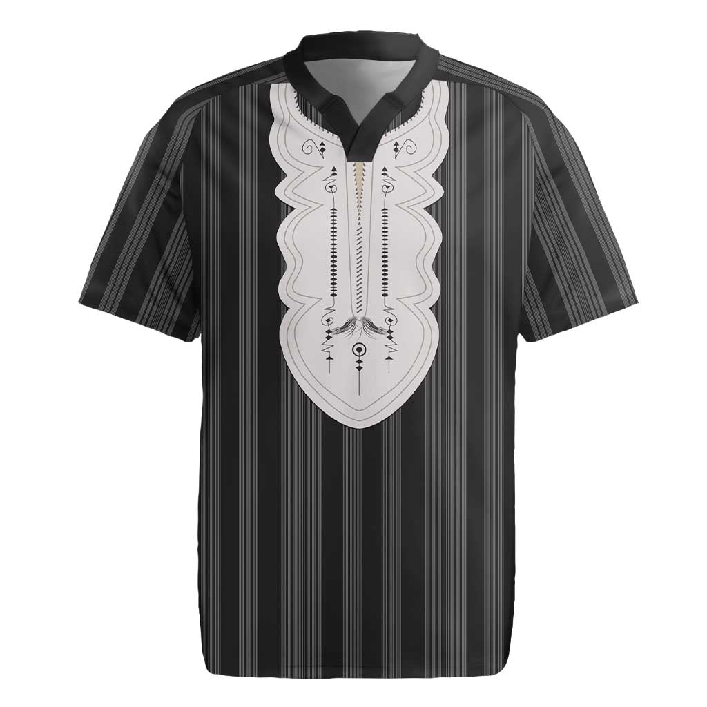 Liberia Black Kpelle Traditional Pattern Rugby Jersey - Wonder Print Shop