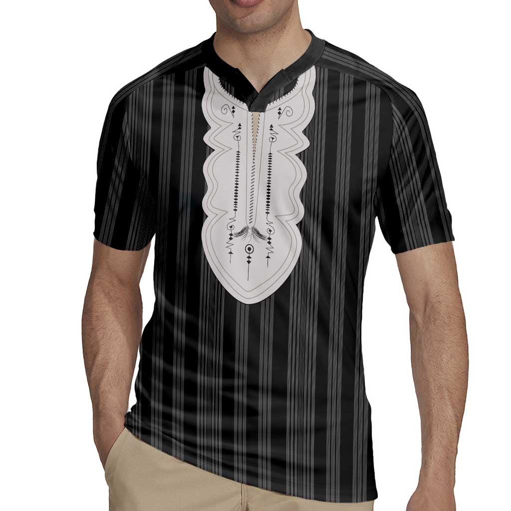 Liberia Black Kpelle Traditional Pattern Rugby Jersey - Wonder Print Shop