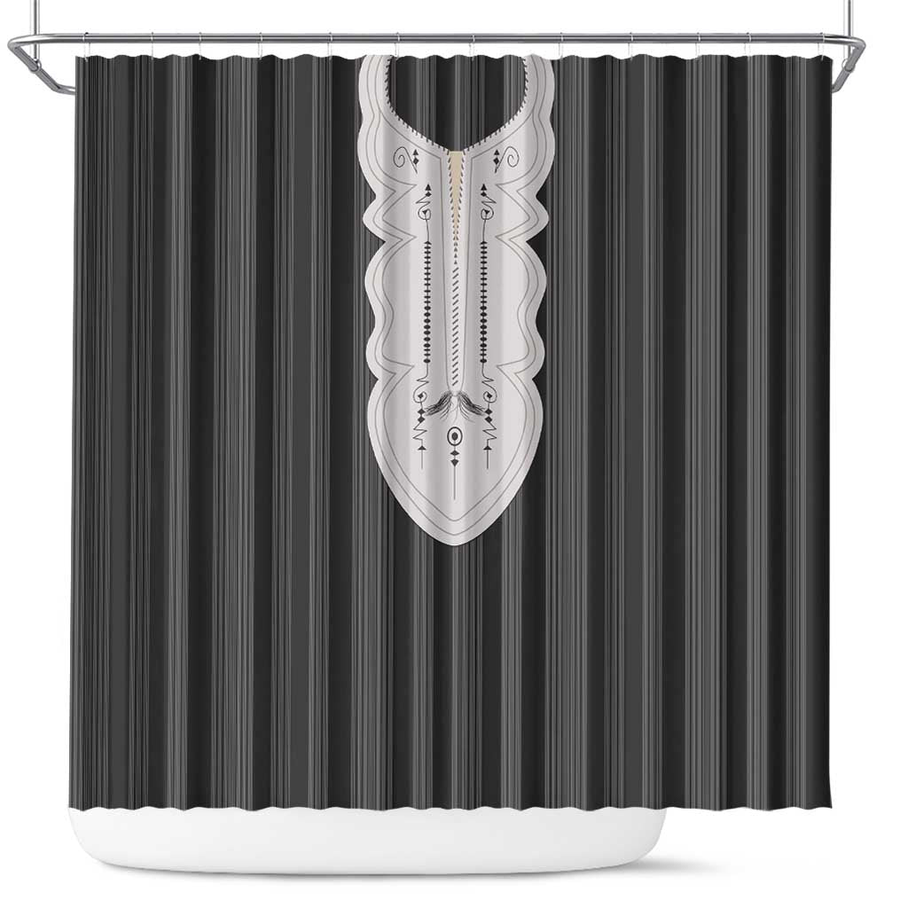 Liberia Black Kpelle Traditional Pattern Shower Curtain - Wonder Print Shop