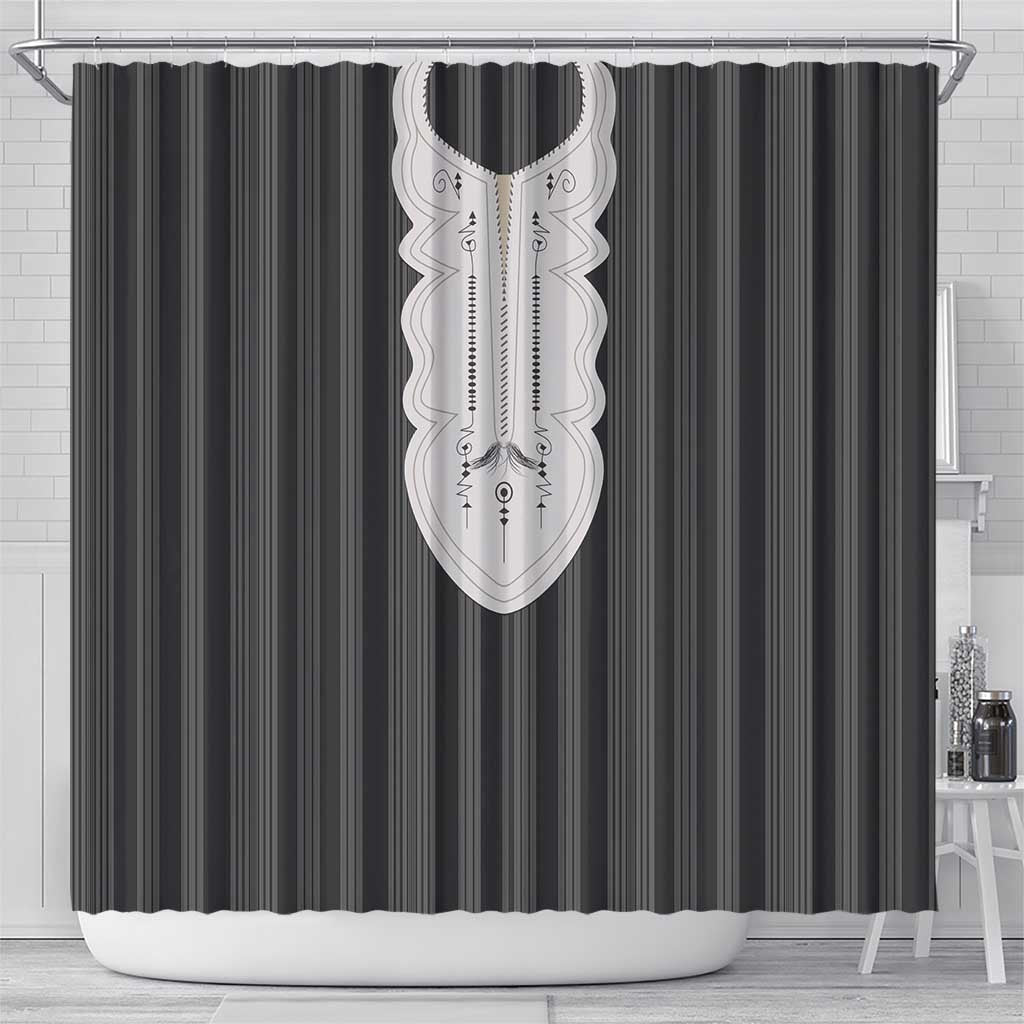 Liberia Black Kpelle Traditional Pattern Shower Curtain - Wonder Print Shop