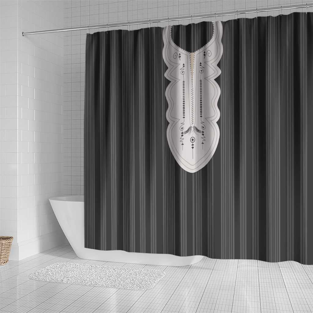 Liberia Black Kpelle Traditional Pattern Shower Curtain - Wonder Print Shop