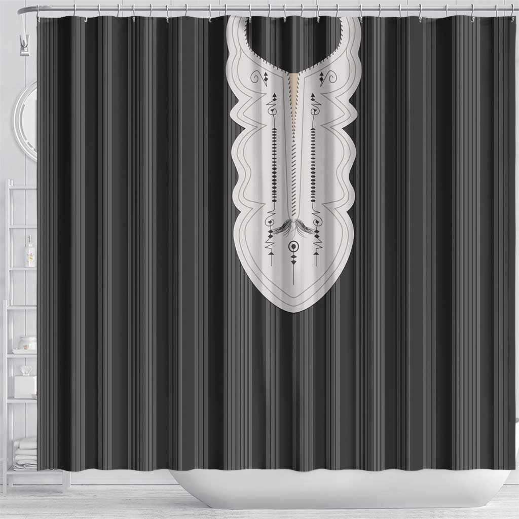 Liberia Black Kpelle Traditional Pattern Shower Curtain - Wonder Print Shop