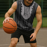 Liberia Black Kpelle Traditional Pattern Sleeveless Hoodie - Wonder Print Shop