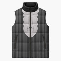 Liberia Black Kpelle Traditional Pattern Sleeveless Puffer Jacket - Wonder Print Shop