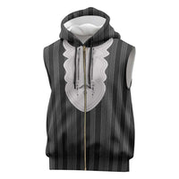 Liberia Black Kpelle Traditional Pattern Sleeveless Zip Hoodie - Wonder Print Shop