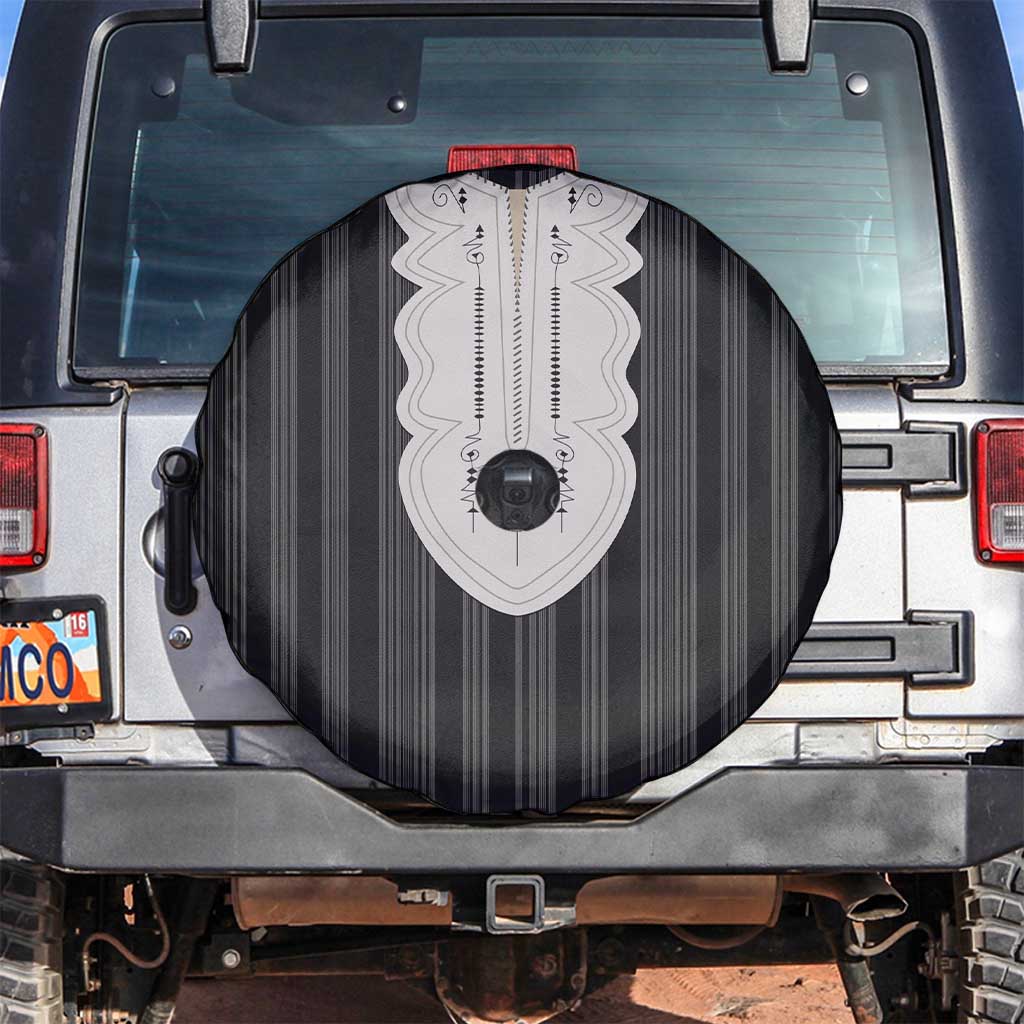 Liberia Black Kpelle Traditional Pattern Spare Tire Cover - Wonder Print Shop