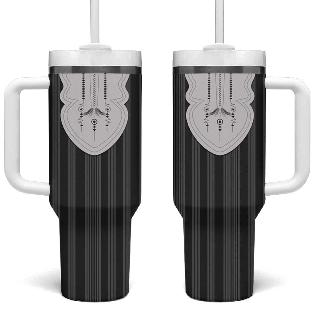 Liberia Black Kpelle Traditional Pattern Tumbler With Handle - Wonder Print Shop