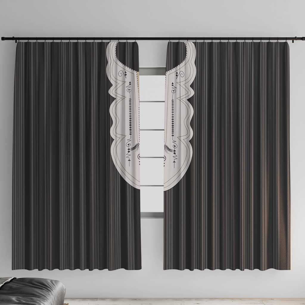 Liberia Black Kpelle Traditional Pattern Window Curtain - Wonder Print Shop