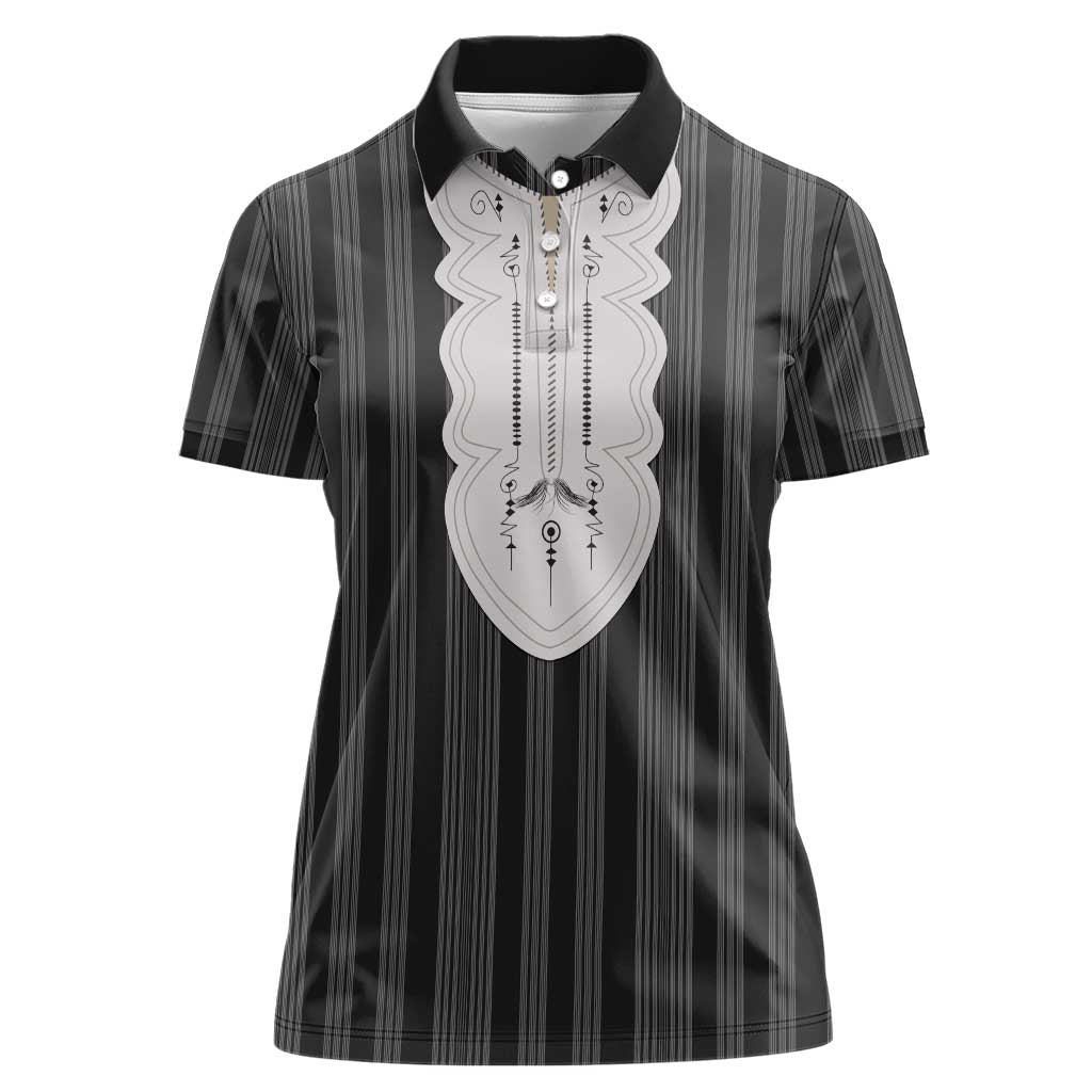 Liberia Black Kpelle Traditional Pattern Women Polo Shirt - Wonder Print Shop