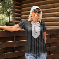 Liberia Black Kpelle Traditional Pattern Women Polo Shirt - Wonder Print Shop
