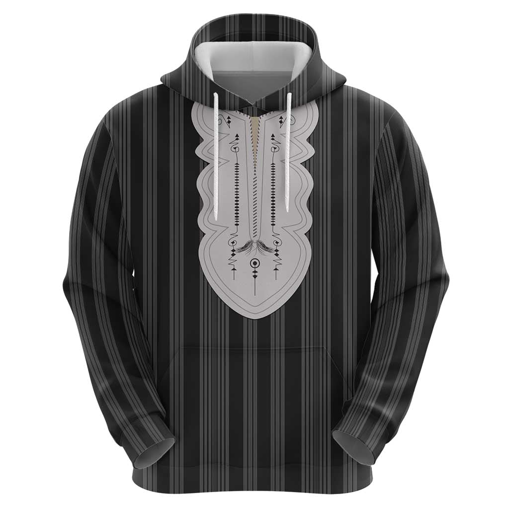 Liberia Black Kpelle Traditional Pattern Zip Hoodie - Wonder Print Shop