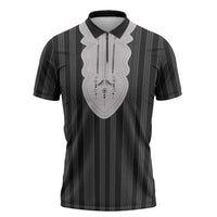 Liberia Black Kpelle Traditional Pattern Zipper Polo Shirt - Wonder Print Shop