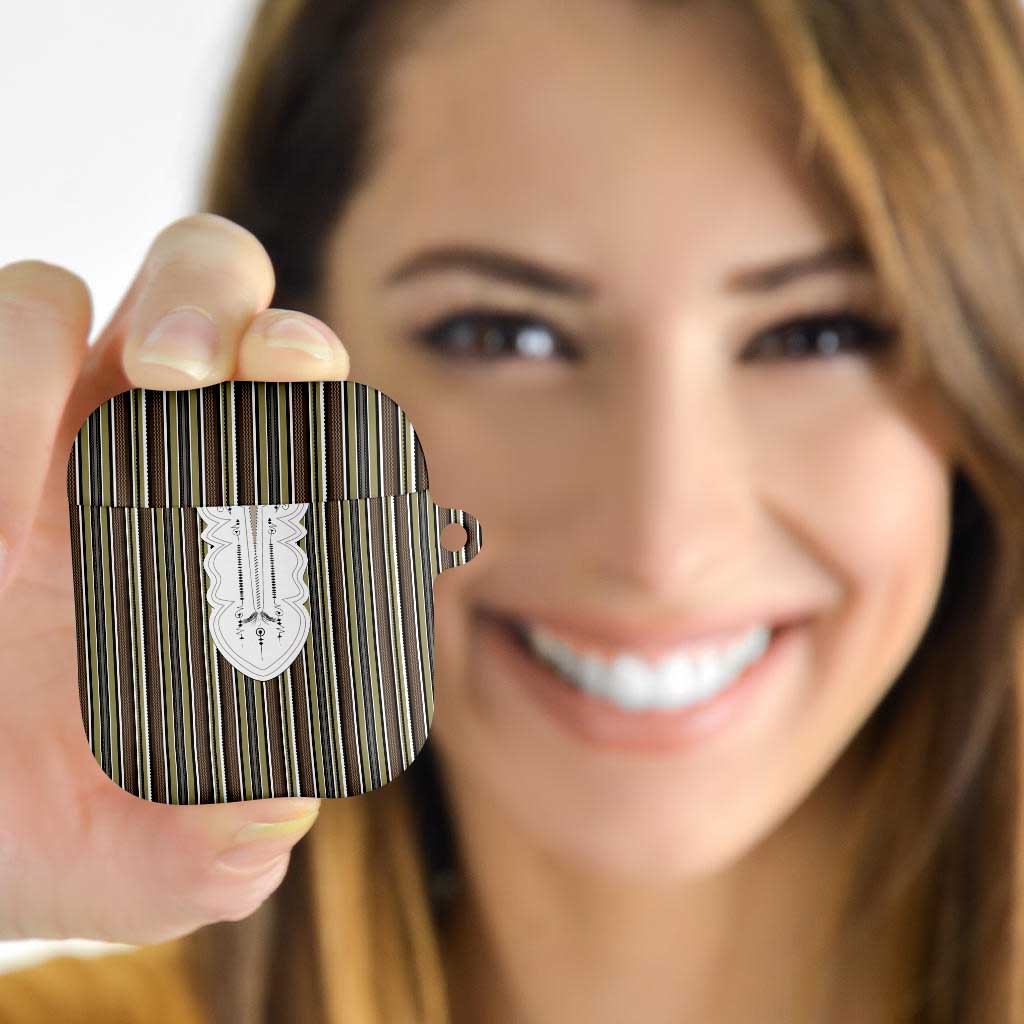 Liberia Brown Kpelle Traditional Pattern AirPods Case - Wonder Print Shop