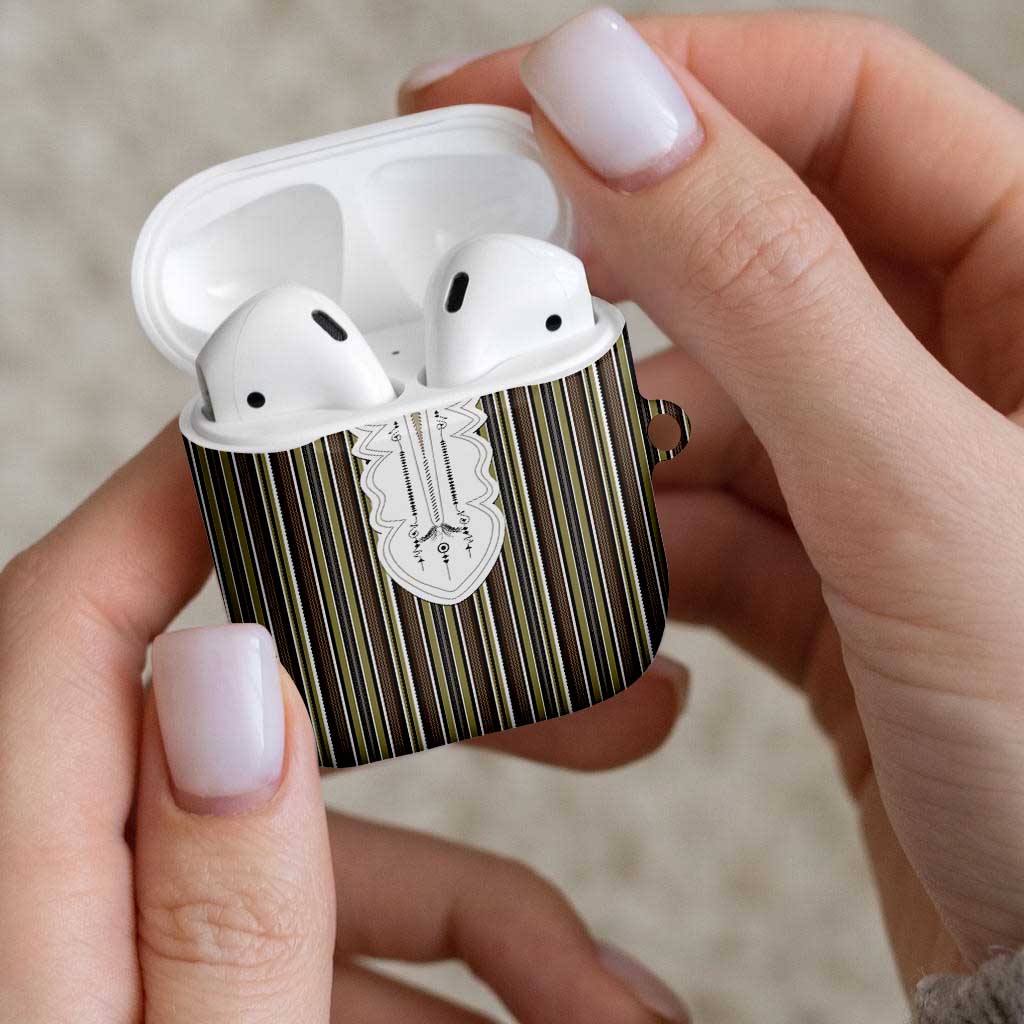 Liberia Brown Kpelle Traditional Pattern AirPods Case - Wonder Print Shop