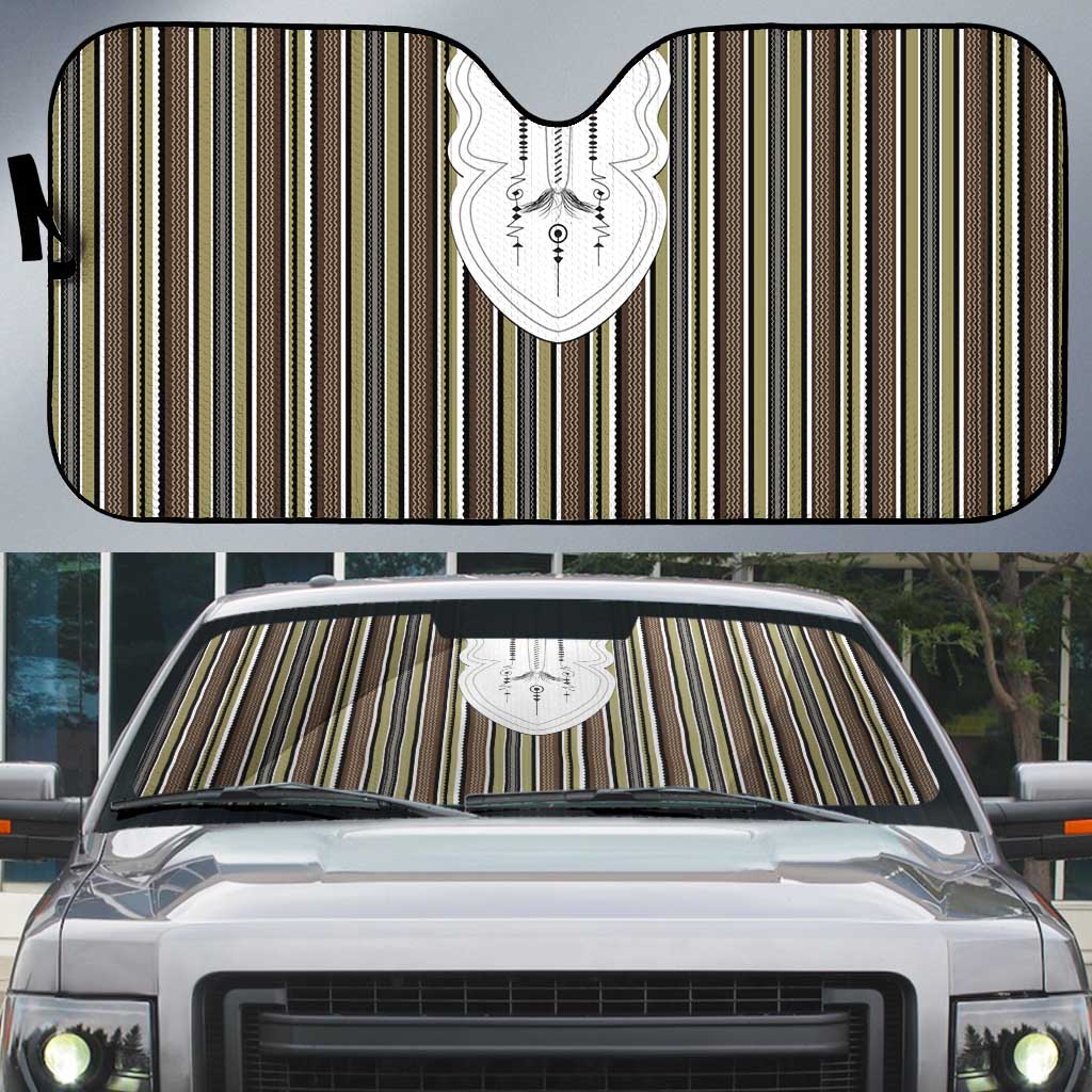 Liberia Brown Kpelle Traditional Pattern Auto Sun Shade - Wonder Print Shop