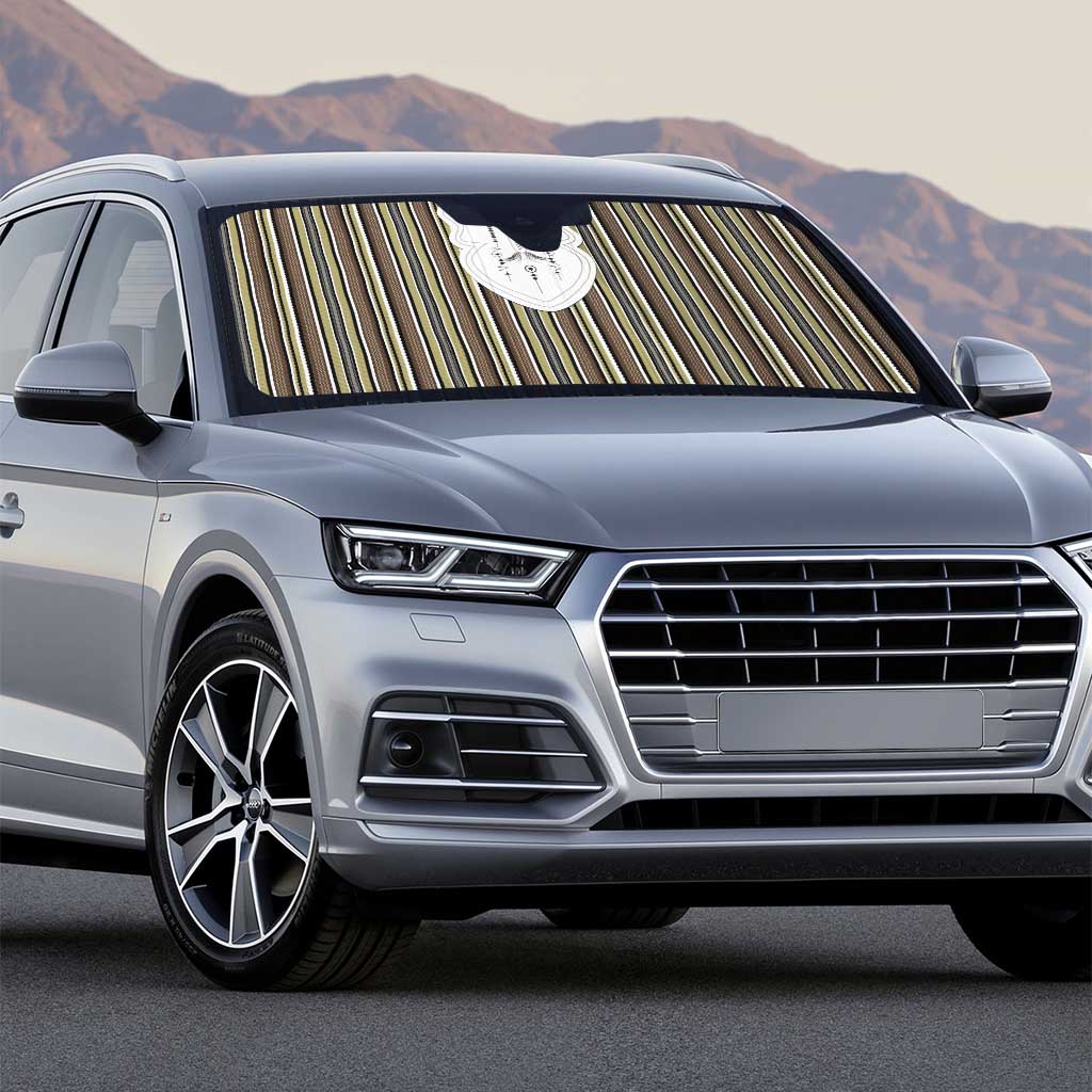 Liberia Brown Kpelle Traditional Pattern Auto Sun Shade - Wonder Print Shop