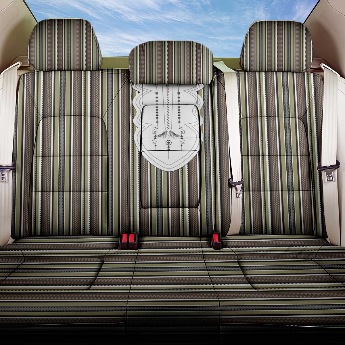 Liberia Brown Kpelle Traditional Pattern Back Car Seat Cover - Wonder Print Shop