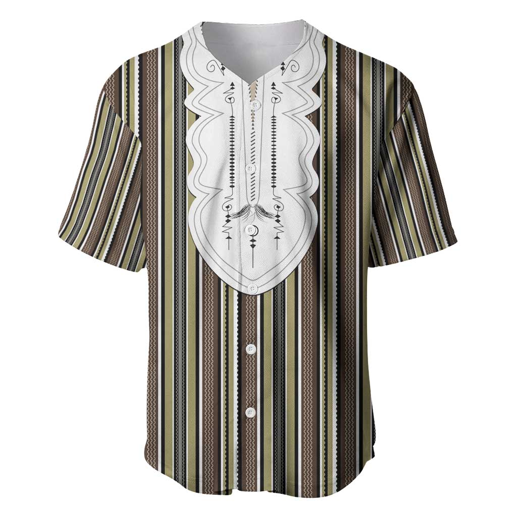 Liberia Brown Kpelle Traditional Pattern Baseball Jersey - Wonder Print Shop