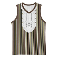 Liberia Brown Kpelle Traditional Pattern Basketball Jersey - Wonder Print Shop