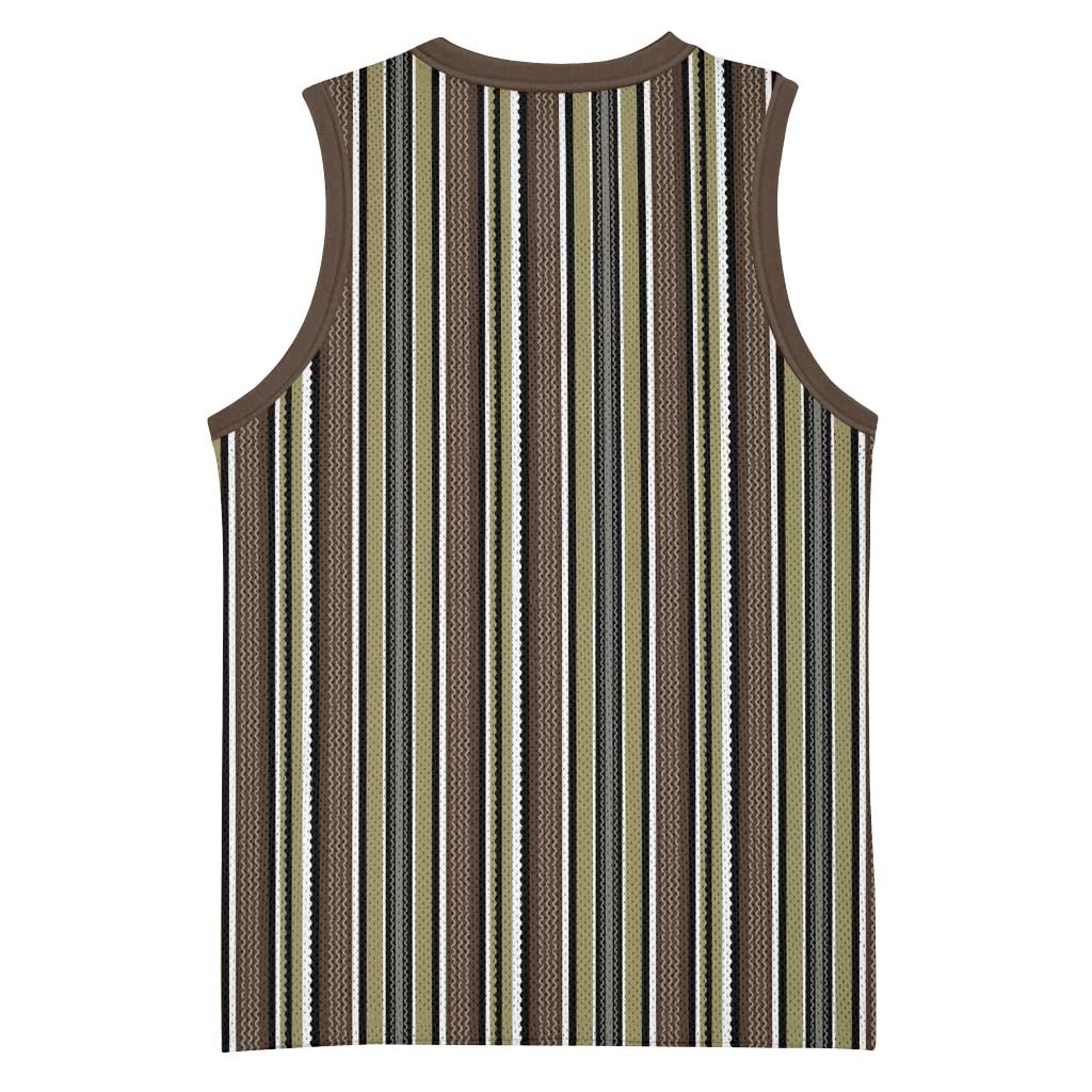 Liberia Brown Kpelle Traditional Pattern Basketball Jersey - Wonder Print Shop