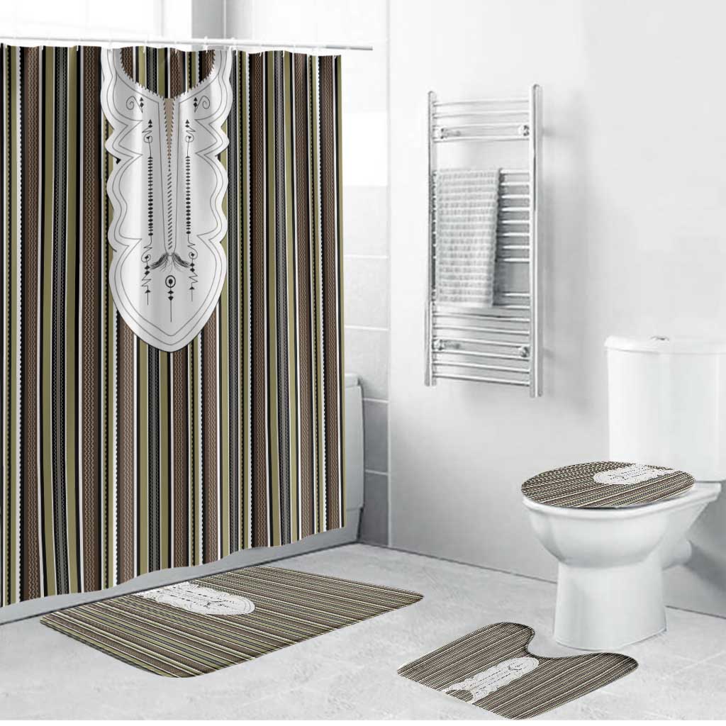 Liberia Brown Kpelle Traditional Pattern Bathroom Set - Wonder Print Shop