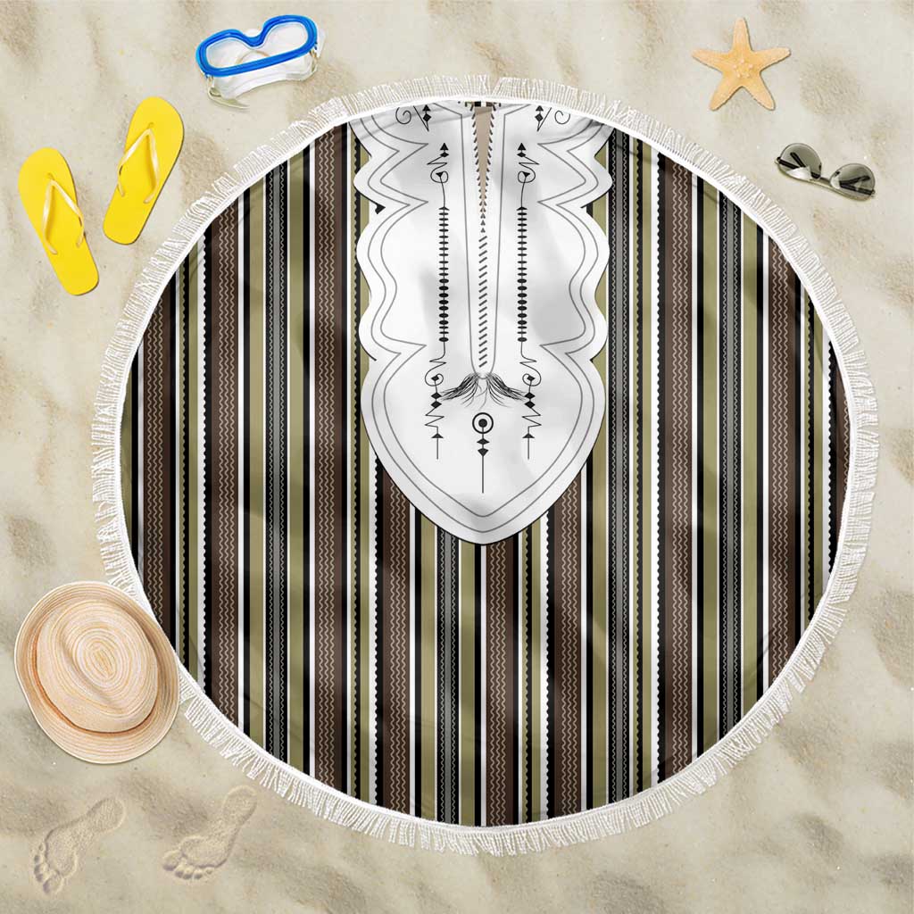 Liberia Brown Kpelle Traditional Pattern Beach Blanket - Wonder Print Shop