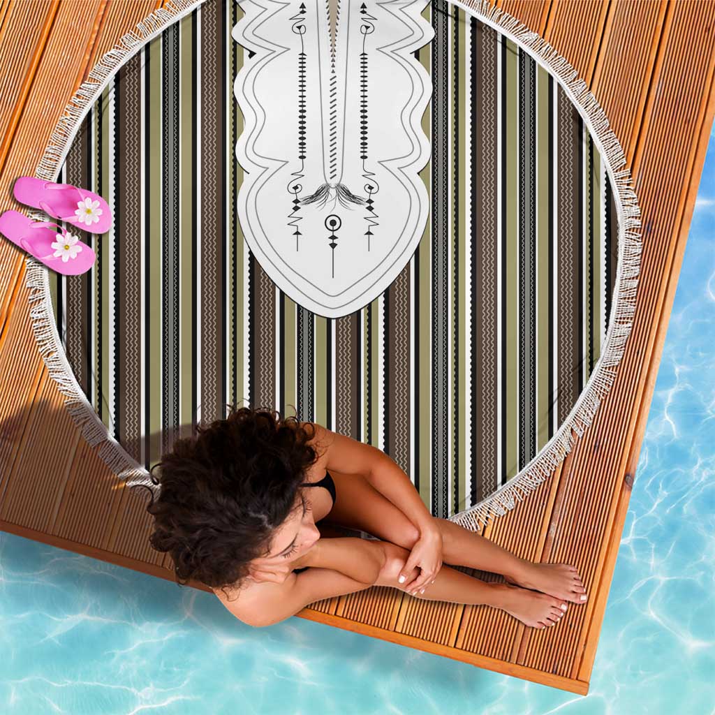 Liberia Brown Kpelle Traditional Pattern Beach Blanket - Wonder Print Shop