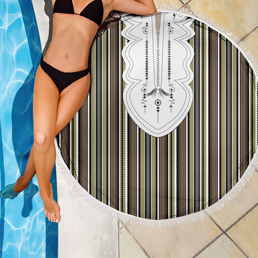 Liberia Brown Kpelle Traditional Pattern Beach Blanket - Wonder Print Shop