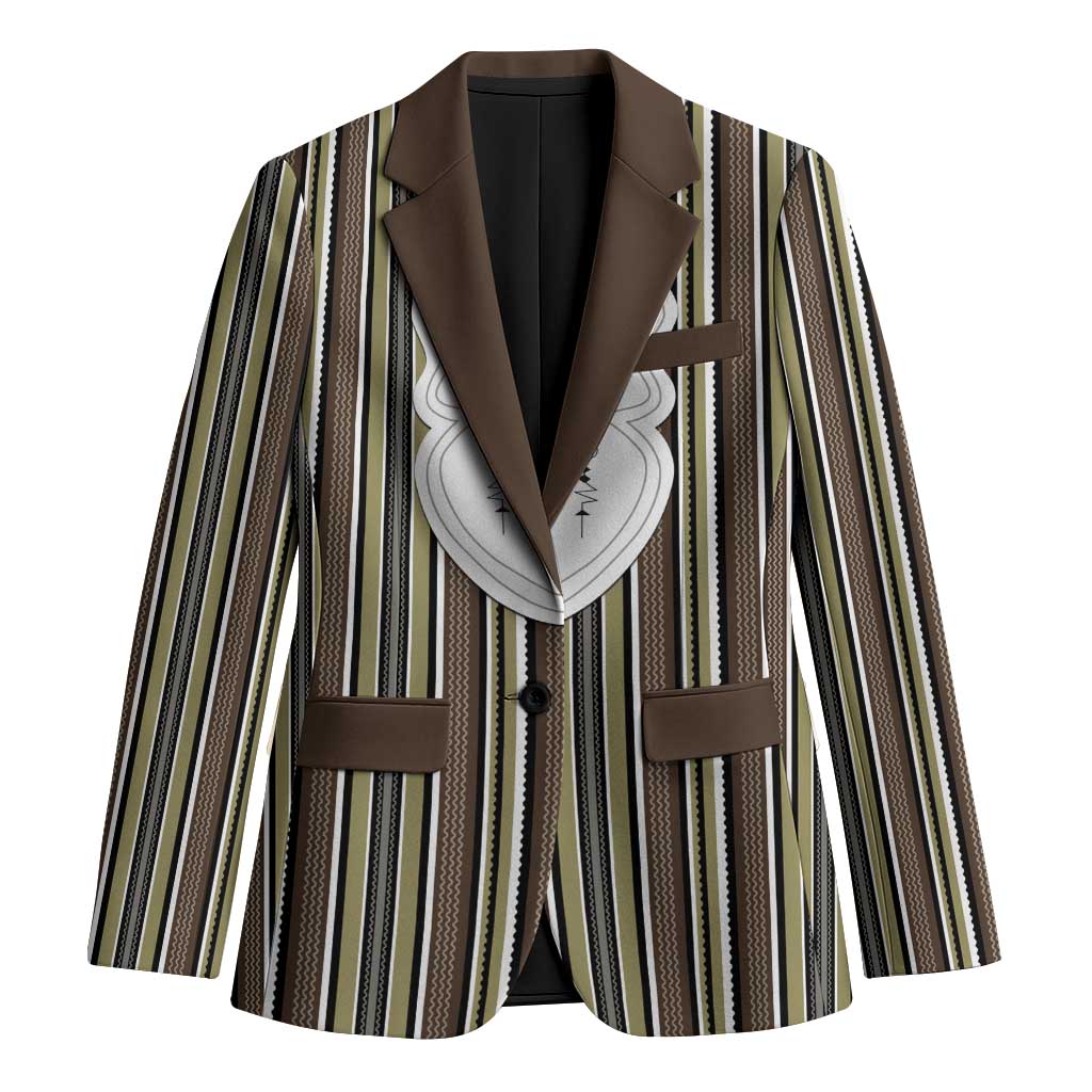 Liberia Brown Kpelle Traditional Pattern Blazer - Wonder Print Shop