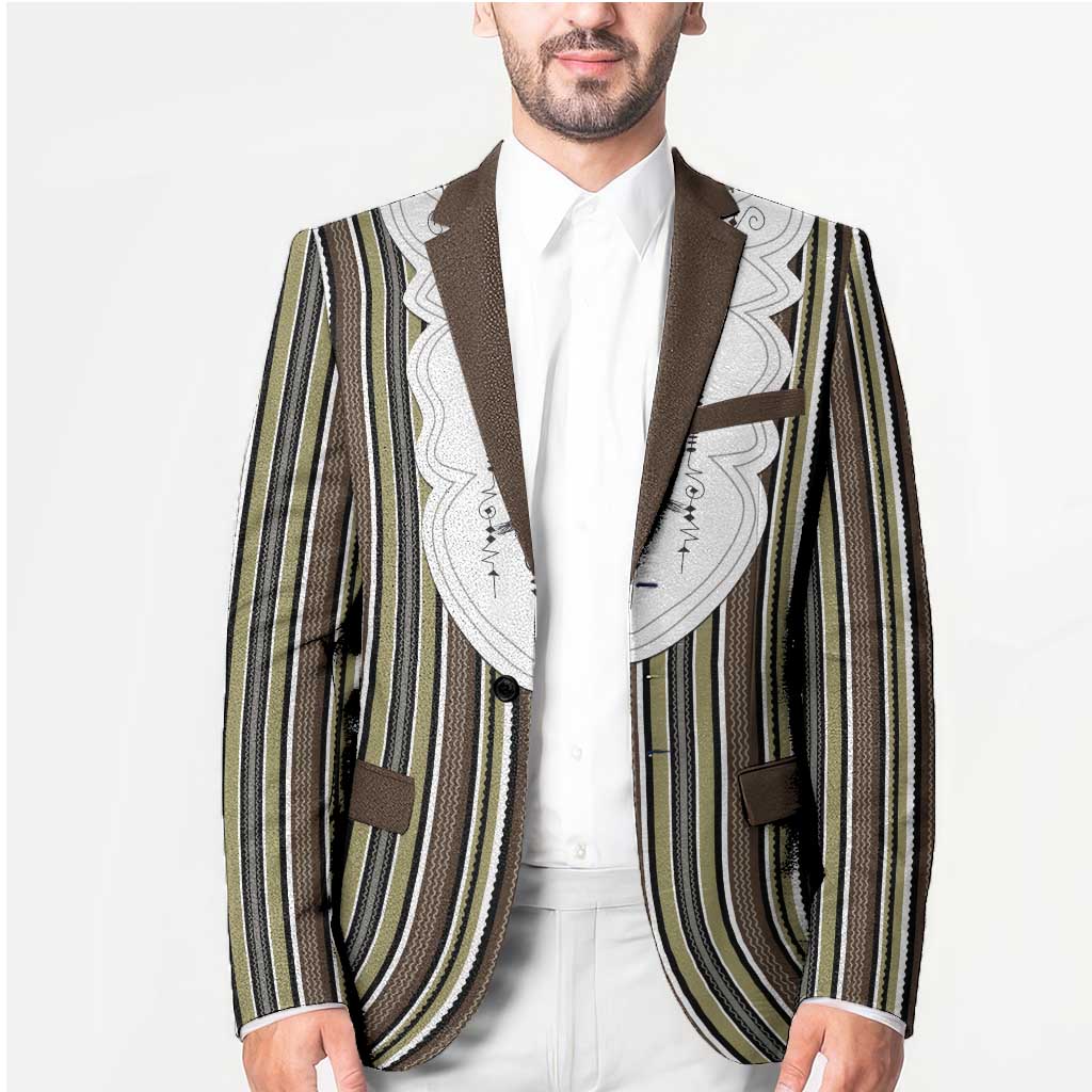 Liberia Brown Kpelle Traditional Pattern Blazer - Wonder Print Shop