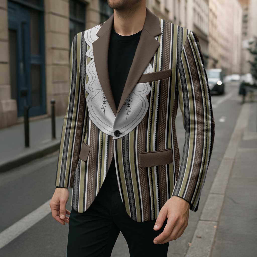 Liberia Brown Kpelle Traditional Pattern Blazer - Wonder Print Shop