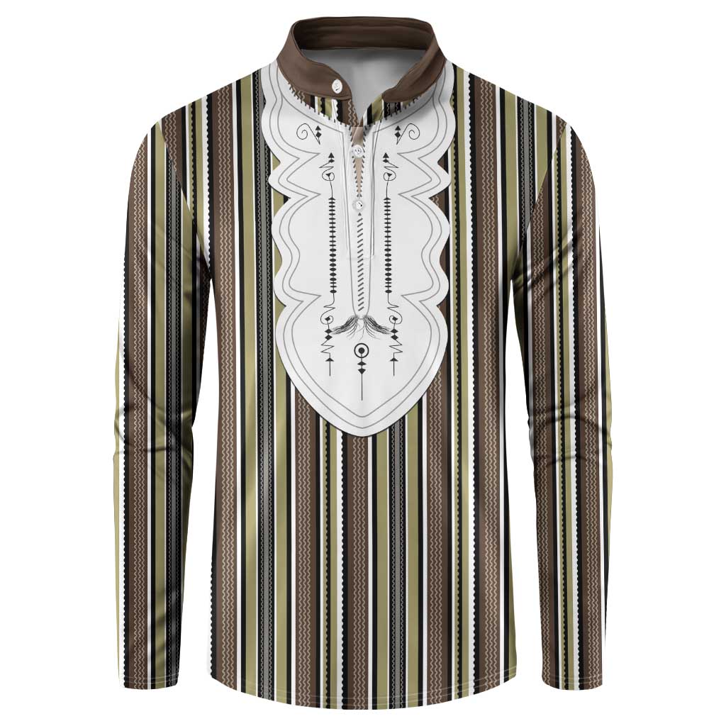 Liberia Brown Kpelle Traditional Pattern Button Sweatshirt - Wonder Print Shop