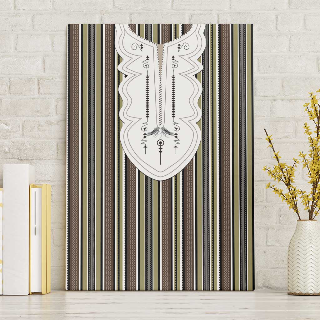 Liberia Brown Kpelle Traditional Pattern Canvas Wall Art - Wonder Print Shop