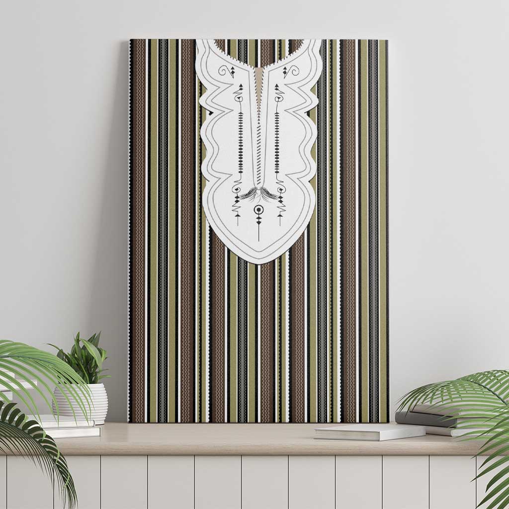 Liberia Brown Kpelle Traditional Pattern Canvas Wall Art - Wonder Print Shop