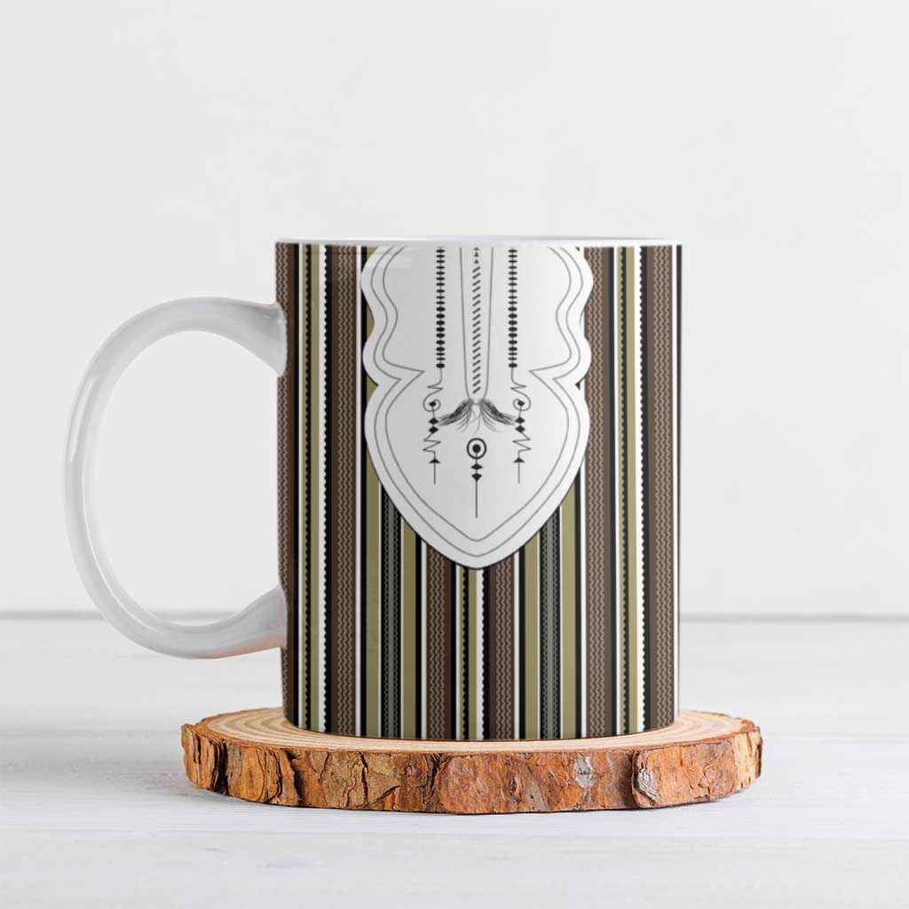 Liberia Brown Kpelle Traditional Pattern Ceramic Mug - Wonder Print Shop