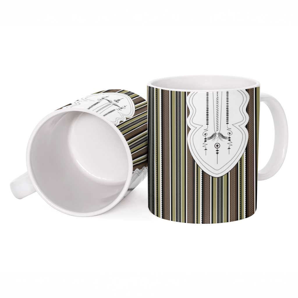 Liberia Brown Kpelle Traditional Pattern Ceramic Mug - Wonder Print Shop