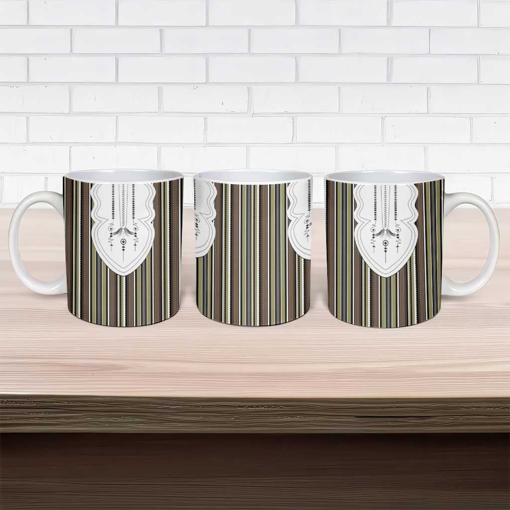 Liberia Brown Kpelle Traditional Pattern Ceramic Mug - Wonder Print Shop