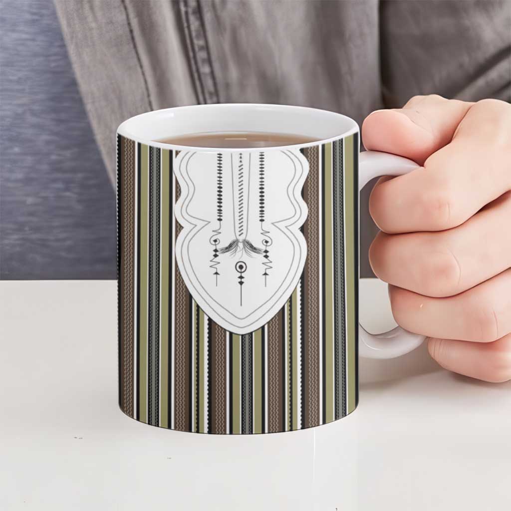 Liberia Brown Kpelle Traditional Pattern Ceramic Mug - Wonder Print Shop