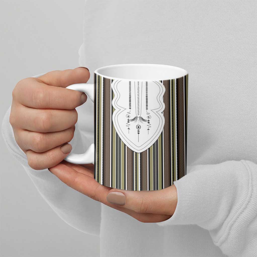 Liberia Brown Kpelle Traditional Pattern Ceramic Mug - Wonder Print Shop