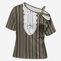 Liberia Brown Kpelle Traditional Pattern Cross Shoulder Shirt - Wonder Print Shop