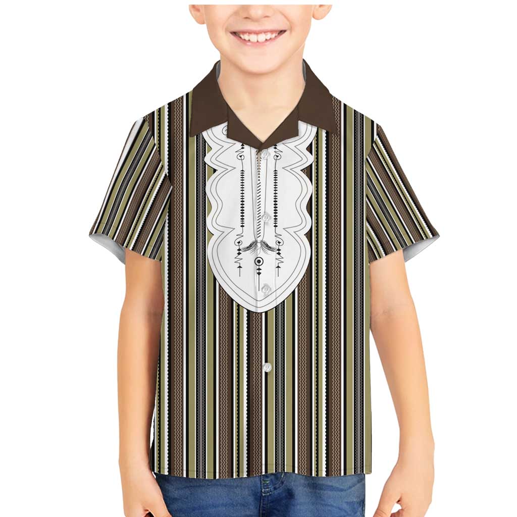 Liberia Brown Kpelle Traditional Pattern Family Matching Mermaid Dress and Hawaiian Shirt - Wonder Print Shop