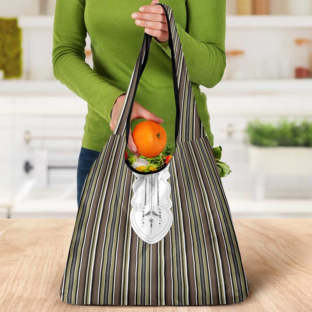 Liberia Brown Kpelle Traditional Pattern Grocery Bag - Wonder Print Shop