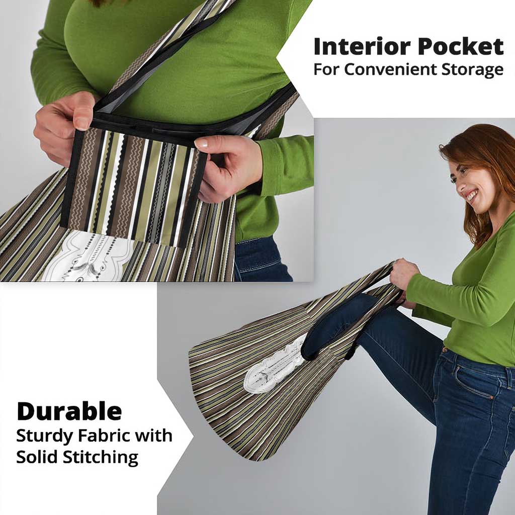 Liberia Brown Kpelle Traditional Pattern Grocery Bag - Wonder Print Shop