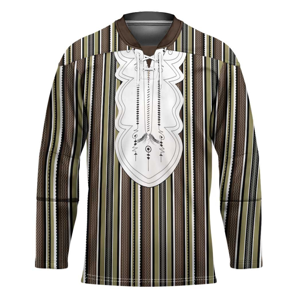 Liberia Brown Kpelle Traditional Pattern Hockey Jersey - Wonder Print Shop