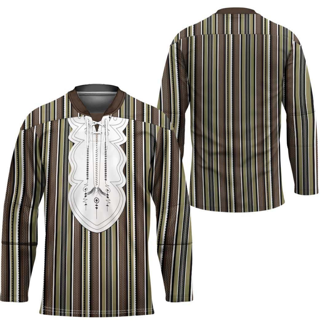 Liberia Brown Kpelle Traditional Pattern Hockey Jersey - Wonder Print Shop